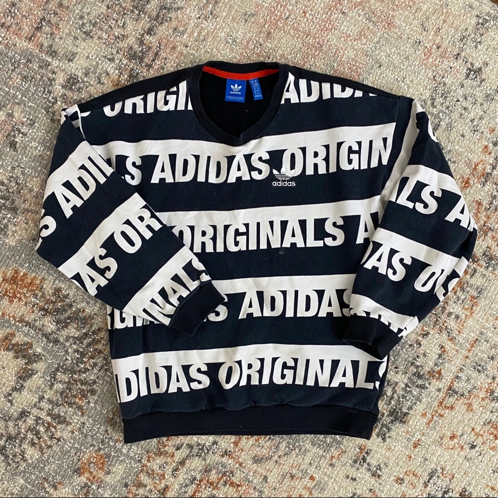 Adidas Black and White Logo Womens Sweatshirt